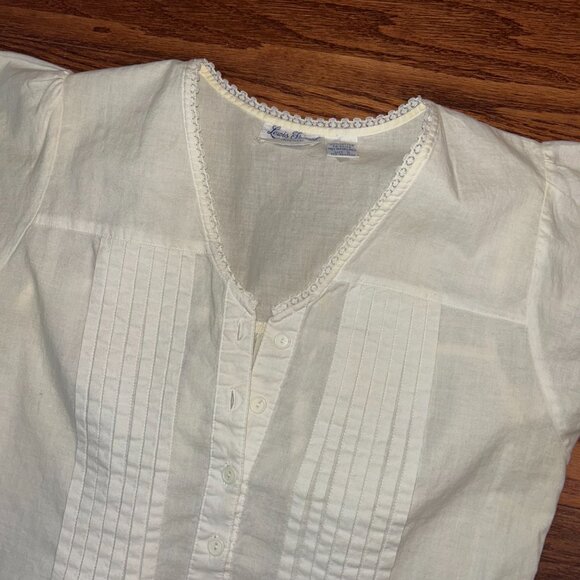 Lewis Frimel Cottagecore Pintuck Cap Sleeve Cotton Nightgown Size Small - Picture 5 of 14